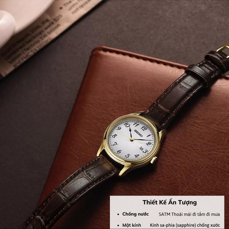 Đồng hồ Seiko Regular SUR30 nam mặt kính sapphire chống nước 5 ATM dây da cao cấp chính hãng
