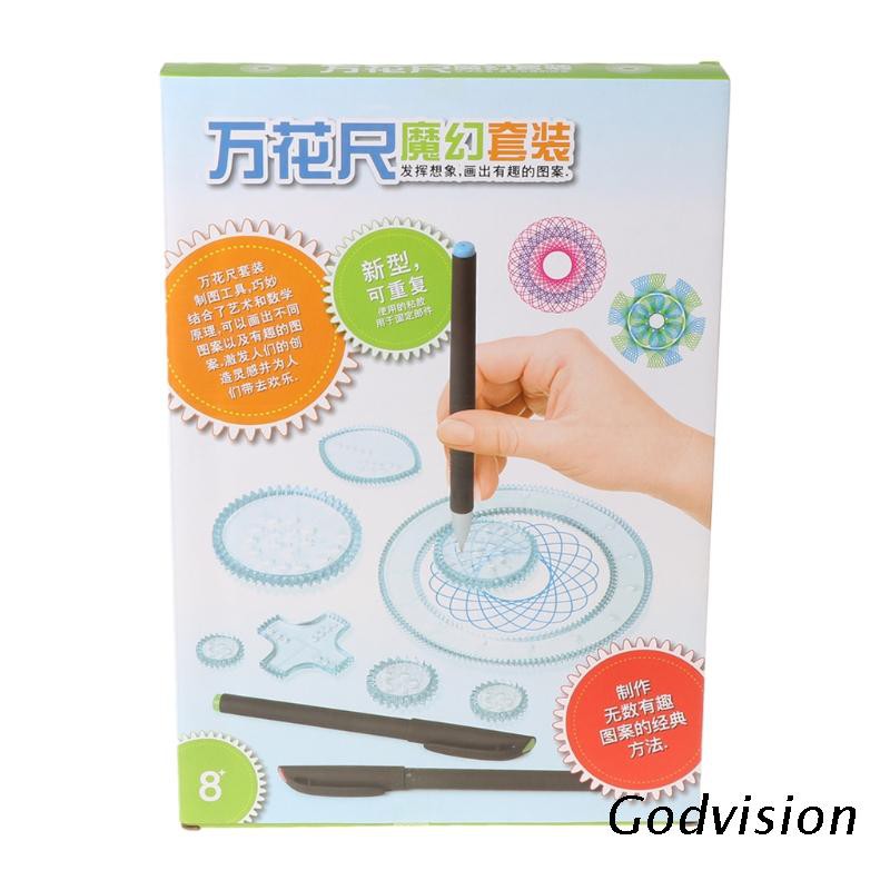 BB 22pcs Spirograph Drawing Toys Set Interlocking Gears Wheels Children Painting Accessories Creative Educational Toy