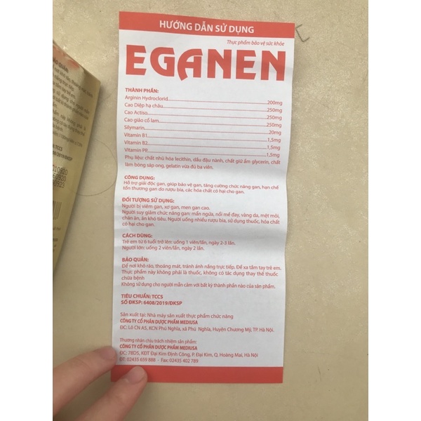 Bổ gan Eganen hộp 60 viên nang