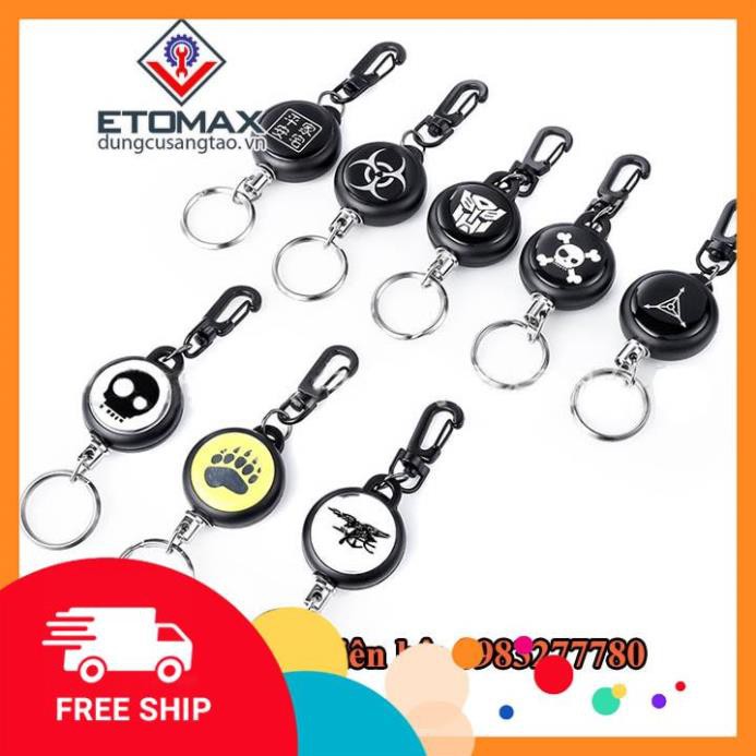 Móc khóa dây rút kim loại ET3-Tặng 10 cây chọc sim Etomax cao cấp.