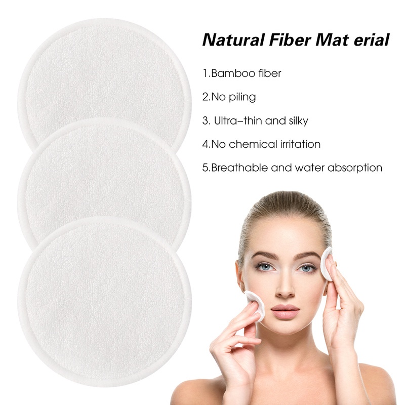 Bông Tẩy Trang Sợi Tre Hình Tròn Có Thể Tái Sử Dụng Chăm Sóc Da