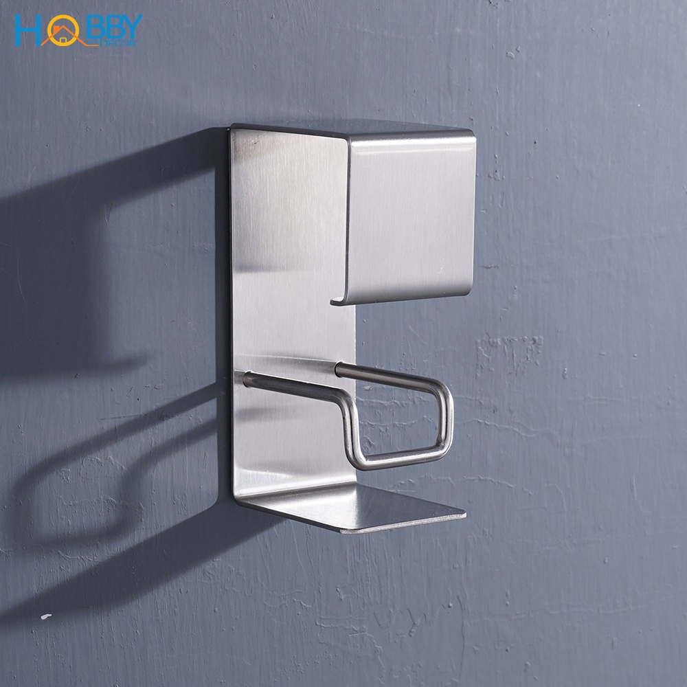 Móc treo thau chậu dán tường HOBBY Home Decor MTT2 loại inox 304 - có sẵn keo dán siêu dính - loại lớn