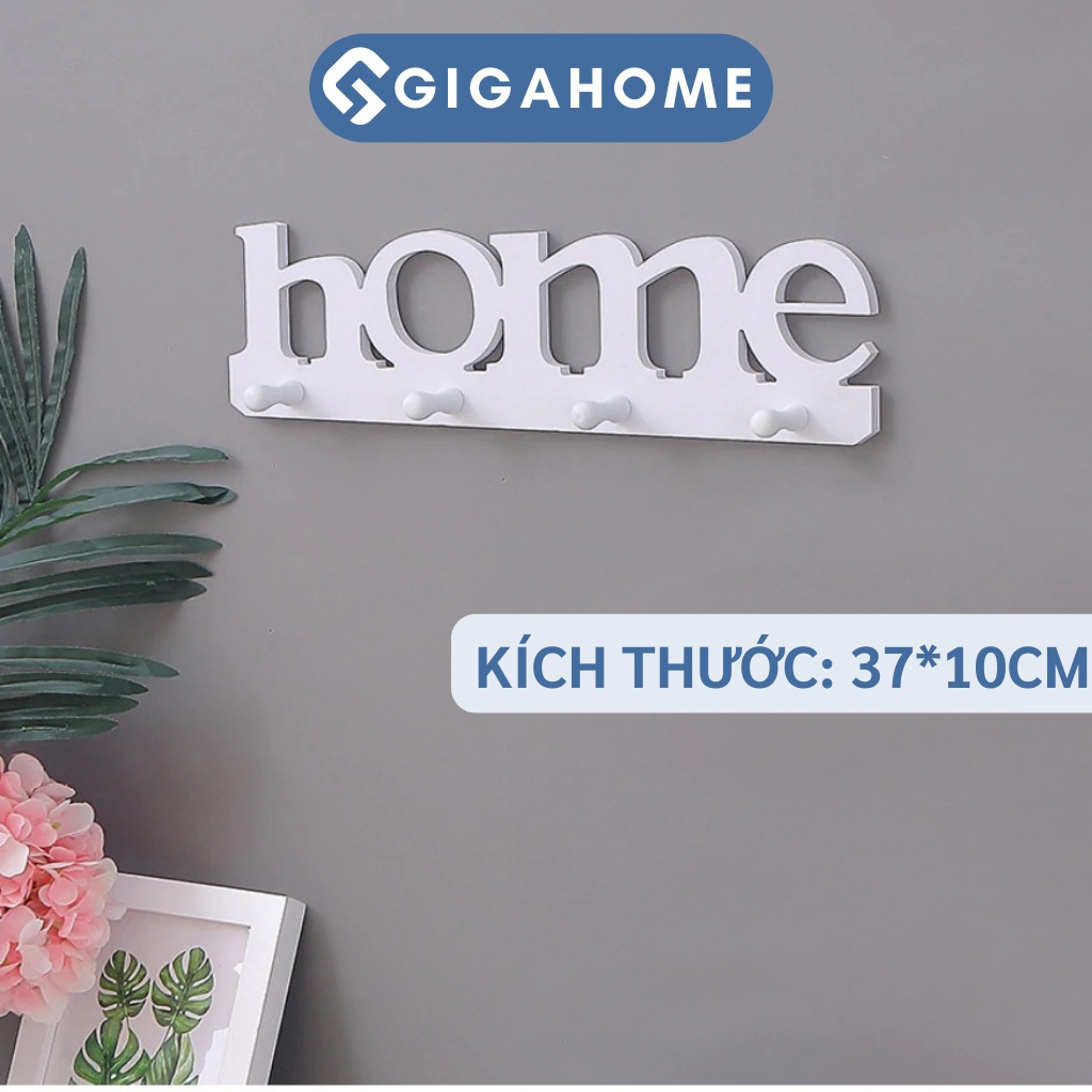 Móc Gỗ Treo Tường GIGAHOME Trang Trí Nhà Cửa Chữ Home 8786