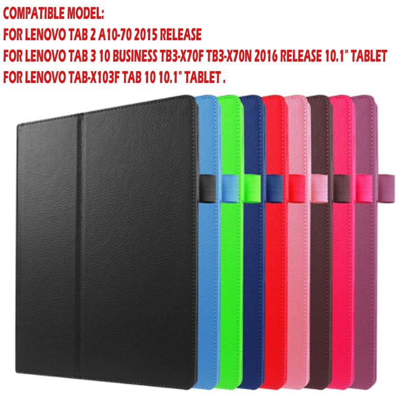 Bao da máy tính bảng PU có giá đỡ cho Lenovo Tab 2 A10-70 Lenovo TAB 3 10 TB-X103F Tab 10 10.1"giá đỡ điện thoại