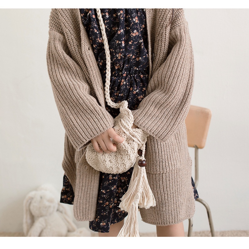 Áo khoác cardigan dệt kim phong cách Hàn Quốc cho bé gái