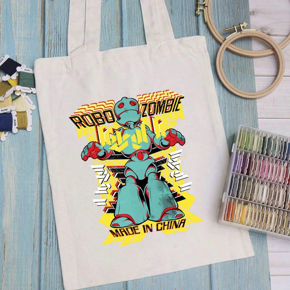 Túi vải túi Tote ART WORK PRO 3 - Mẫu 15 vải canvas dày đẹp cho nữ có khóa miệng đi học đi chơi. In hình theo yêu cầu