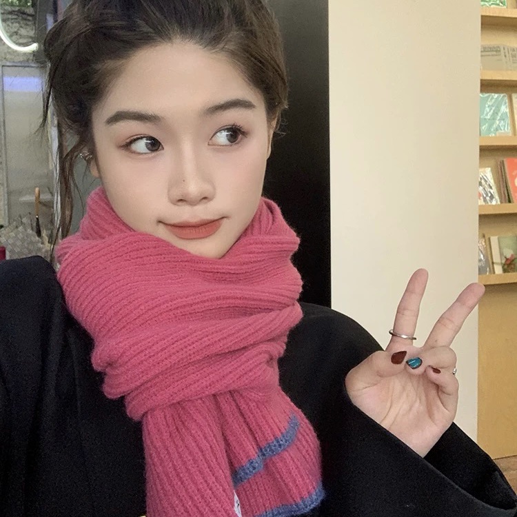 Khăn quàng cổ MG STUDIO dệt kim ấm áp thời trang với 7 màu tuỳ chọn