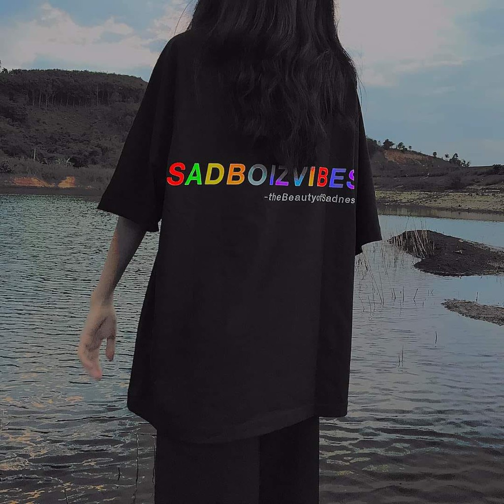 áo thun Sadboiz tay lỡ 7 màu Nam Nữ Oversize Unisex conton