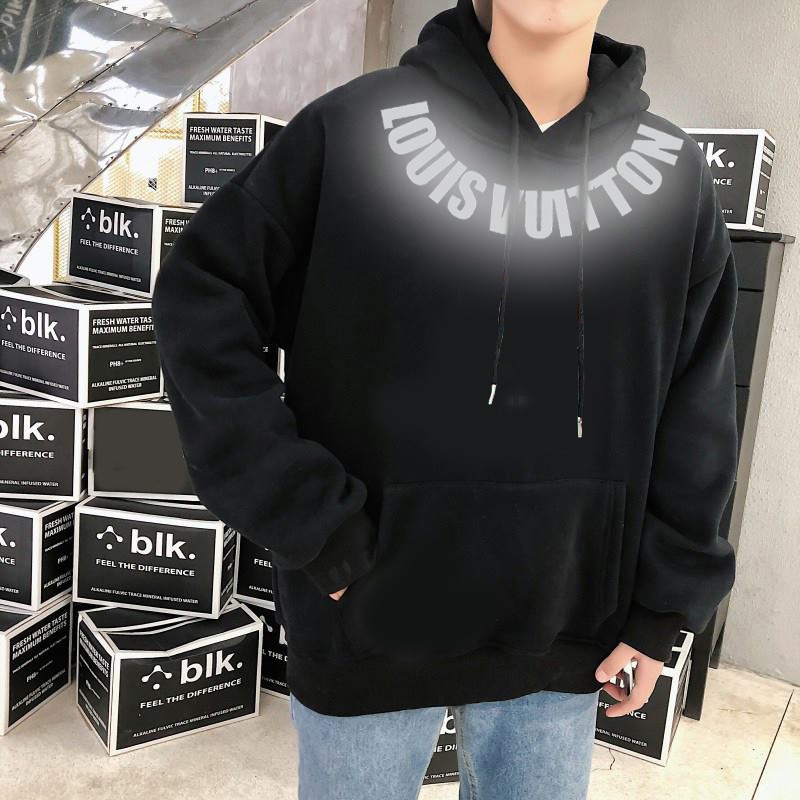 Áo nỉ hoodie LVT phản quang quanh cổ áo nỉ bông nam nữ dáng rộng chất vải mềm mịn