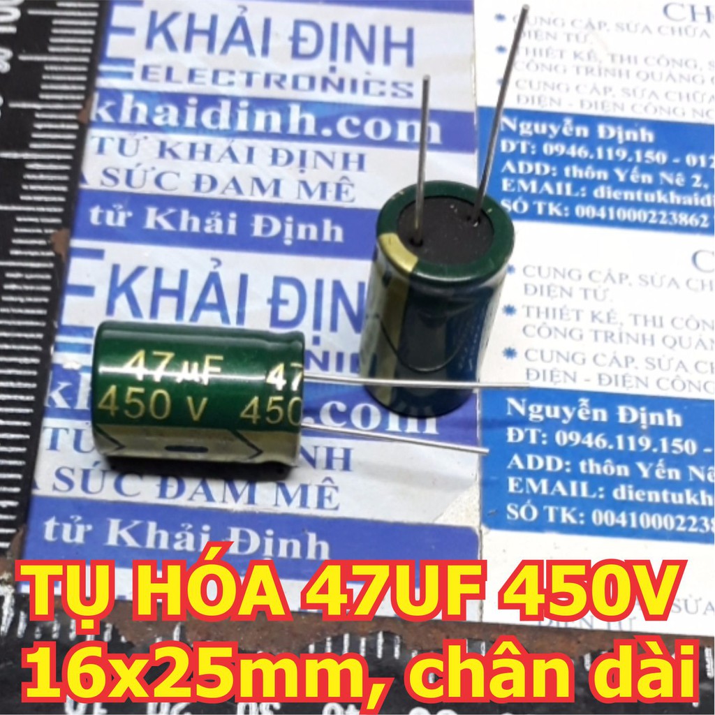 10 con TỤ HÓA, TỤ PHÂN CỰC 47UF 400V 450V 22x30mm, tụ sừng hoặc tụ chân dài kde4118