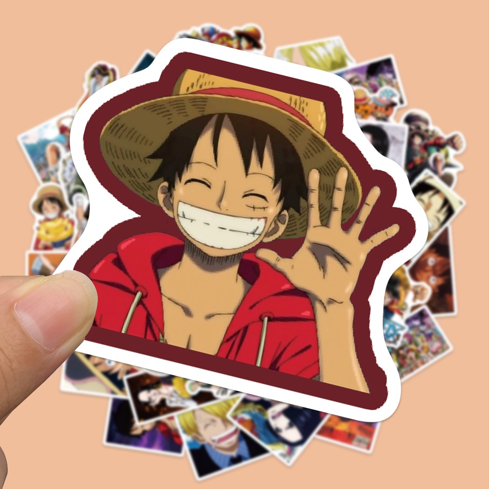 Set 10/25/50 miếng dán hình anime One Piece chống thấm nước trang trí cho laptop/điện thoại/cốc/xe hơi/Graffiti/đồ chơi