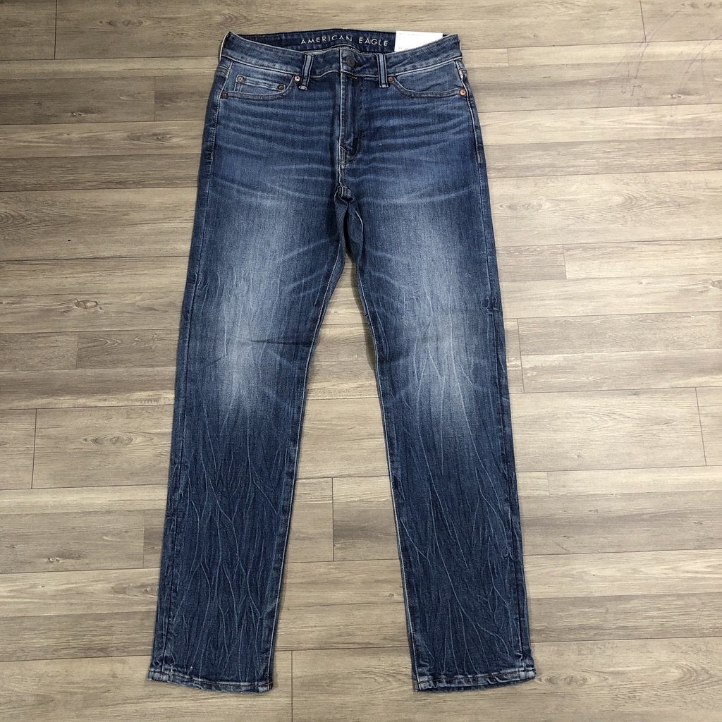 Quần jean nam American Eagle co giãn dáng slim màu xanh chính hãng