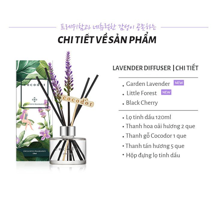 Tinh Dầu Tán Hương Kiểu Thiên Nhiên Cocod'or Lavender Diffuser 200ml Gomi Mall