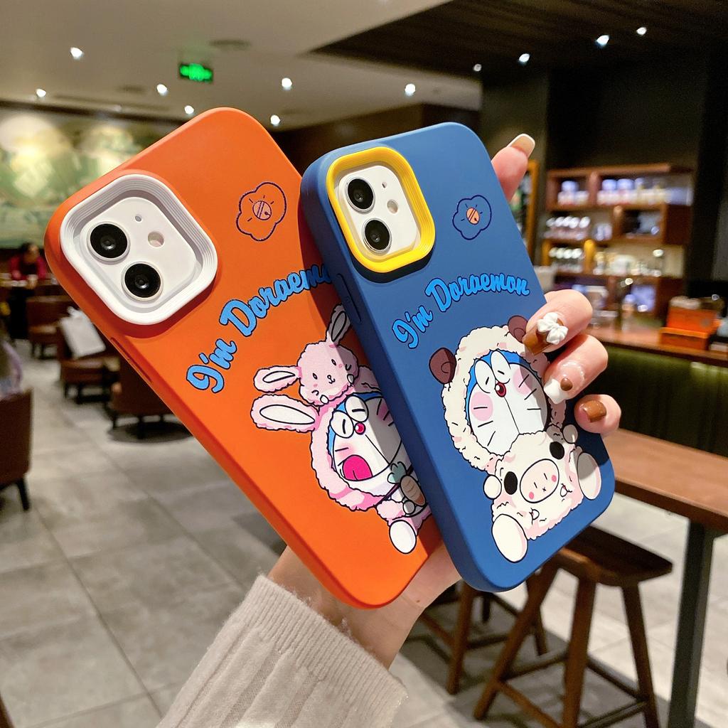 Ốp điện thoại TPU in hình Doraemon 3 trong 1 cho IPhone 13 12 11 7Plus X Xs Max XR