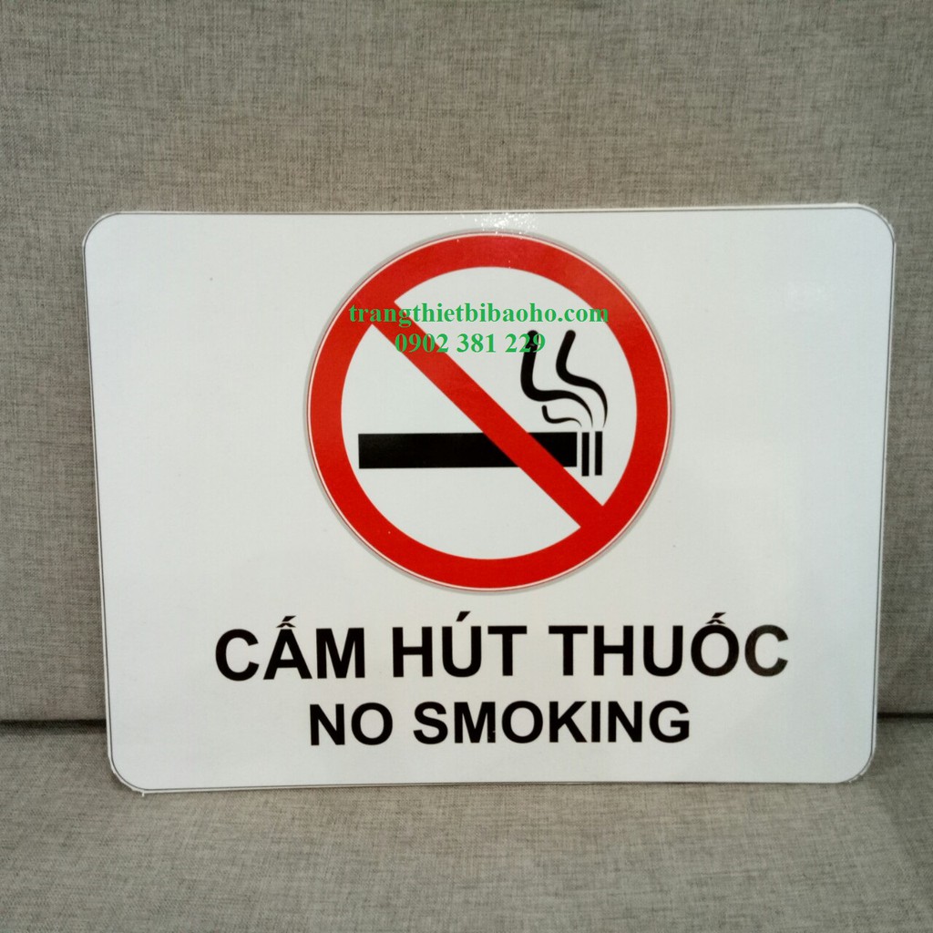 Biển báo Fomex Cấm hút thuốc dán decal kích thước 30 x 40cm