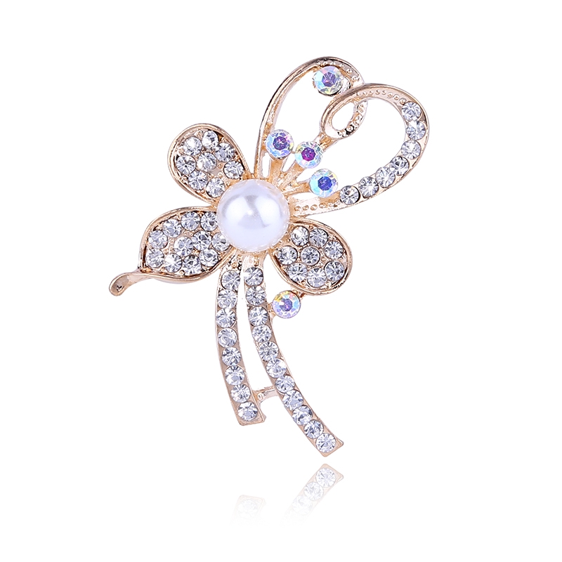 Ghim cài áo hình hoa đính đá pha lê thanh lịch thời trang mùa hè dành cho nữ