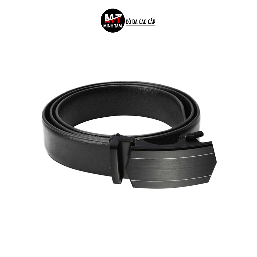 Thắt lưng nam Minh Tâm da bò , khóa kim loại kiểu khóa tự động MT491-20H