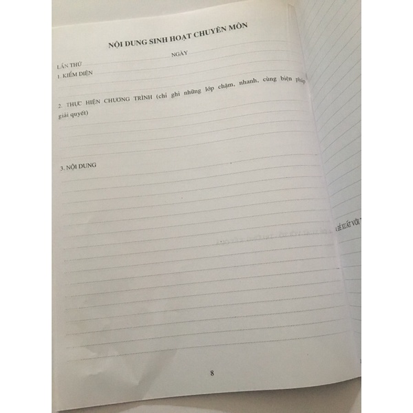 Sổ Sinh Hoạt Chuyên Môn
