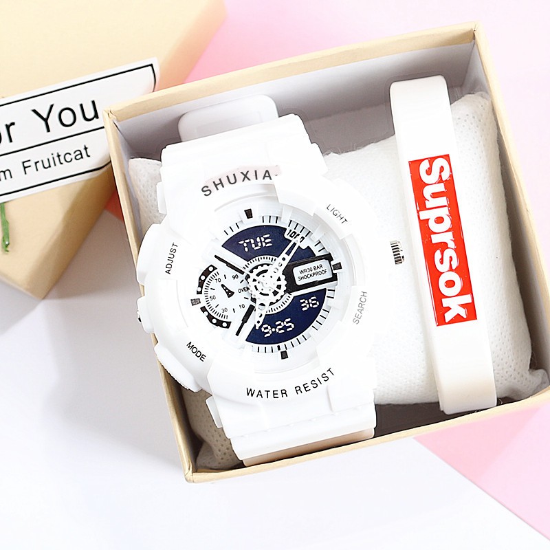 Đồng hồ thời trang nam nữ Shuxia S384 chạy kim, giả điện tử cực cá tính | BigBuy360 - bigbuy360.vn