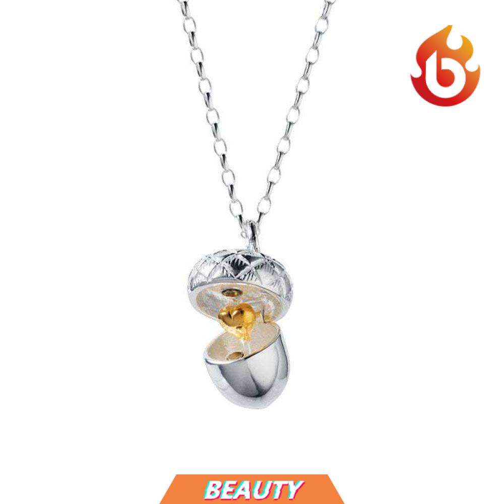 Vòng cổ hình hạt dẻ mở nắp có mặt hình trái tim bên trong độc đáo thời trang cho nữ