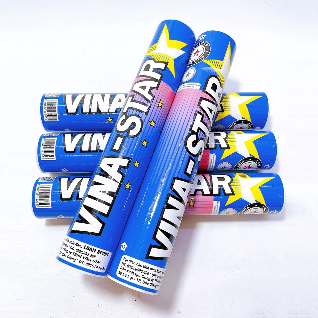 Ống Cầu Lông VinaStar Xanh - Hàng Chính Hãng - 12 Quả