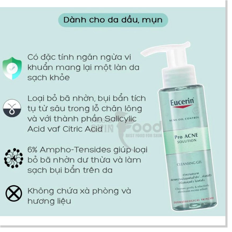 Sữa Rửa Mặt Dạng Gel Eucerin Acne-Oil Control Pro Acne Solution Cleansing Gel