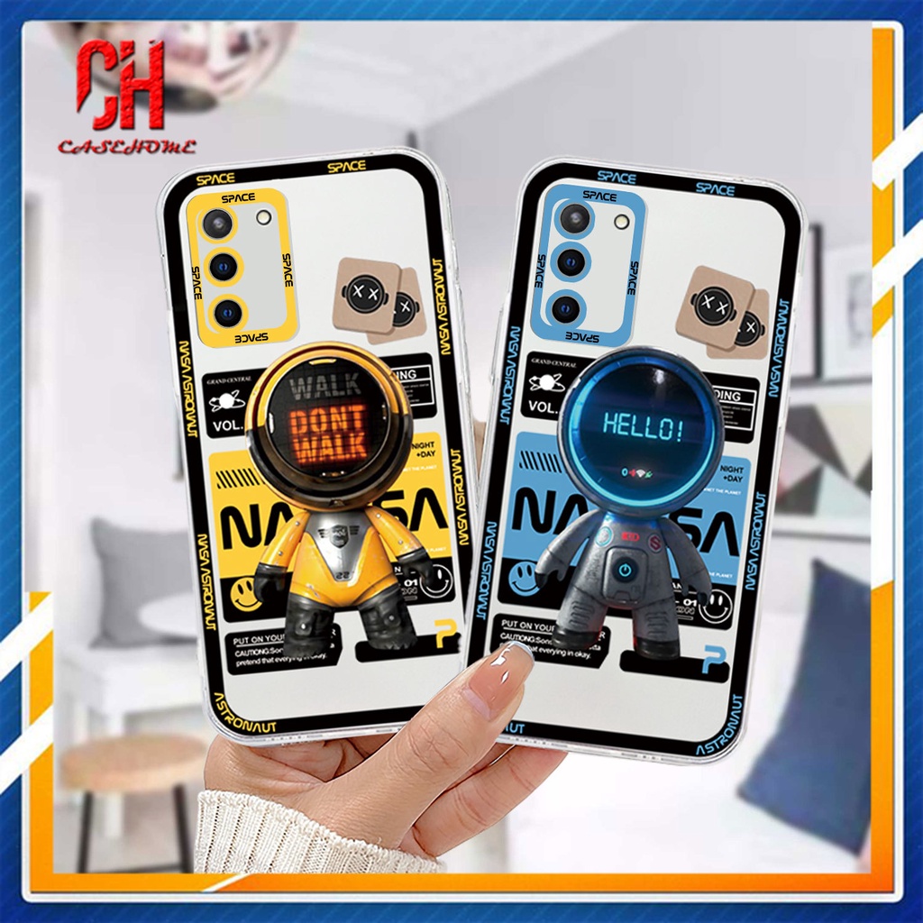 Casing Samsung A52 A32 A12 A03 A51 A03S A10S A50 A20S J7 Prime A02S A20 A50S A10 A30S A52S A30 M12 M01S A125 F12 M10S M40S A515F A207F M02S A025 F02S Soft TPU Transparent Astronaut Phone Case