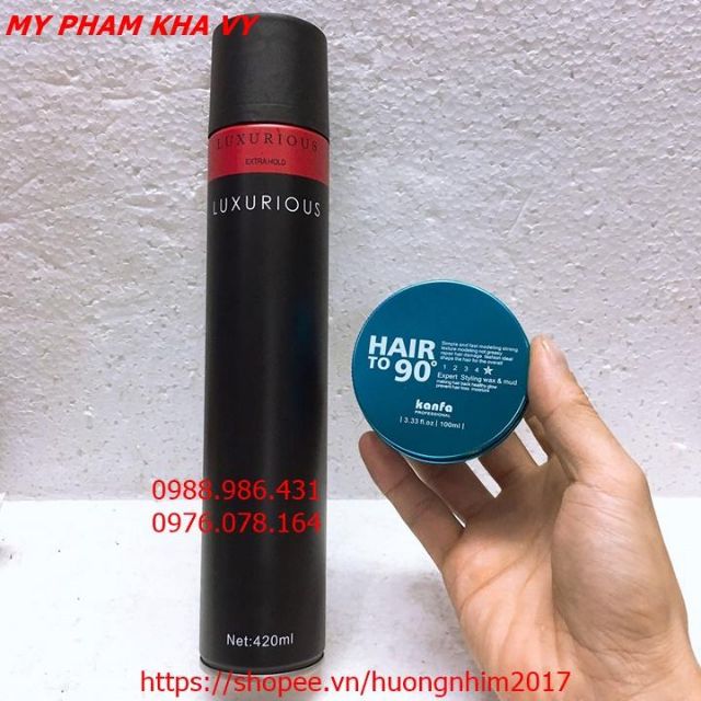 Combo gôm sáp luxurious và Sáp Kanfa Hair To 90