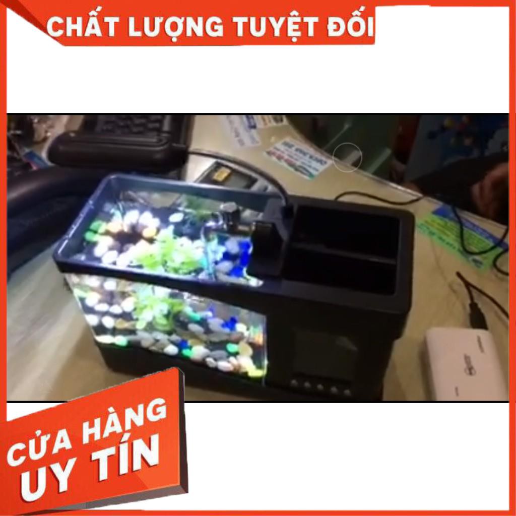 (SỈ = LẺ XẢ KHO, FREE SHIP) Bể Cá Mini Kiêm Đồng Hồ Để Bàn Siêu Dễ Thương Màu Ngẫu Nhiên