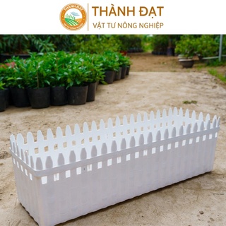 Chậu hàng rào, chậu nhựa hàng rào trồng cây 2 kích thước màu trắng