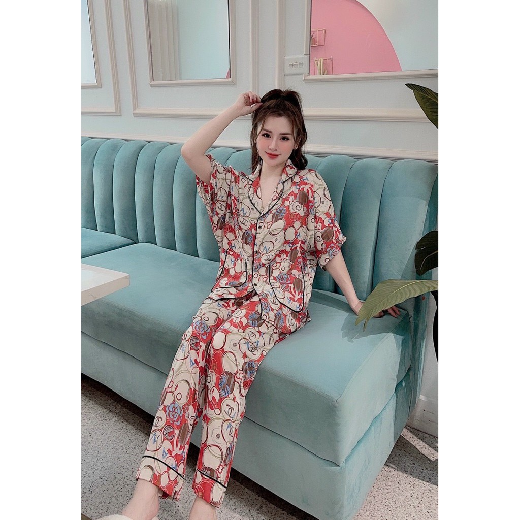 Đồ mặc nhà nữ Pijama LỤA SATIN, Đồ ngủ nữ tay ngắn quần dài - Bông S.T.Ỏ.R.E | BigBuy360 - bigbuy360.vn