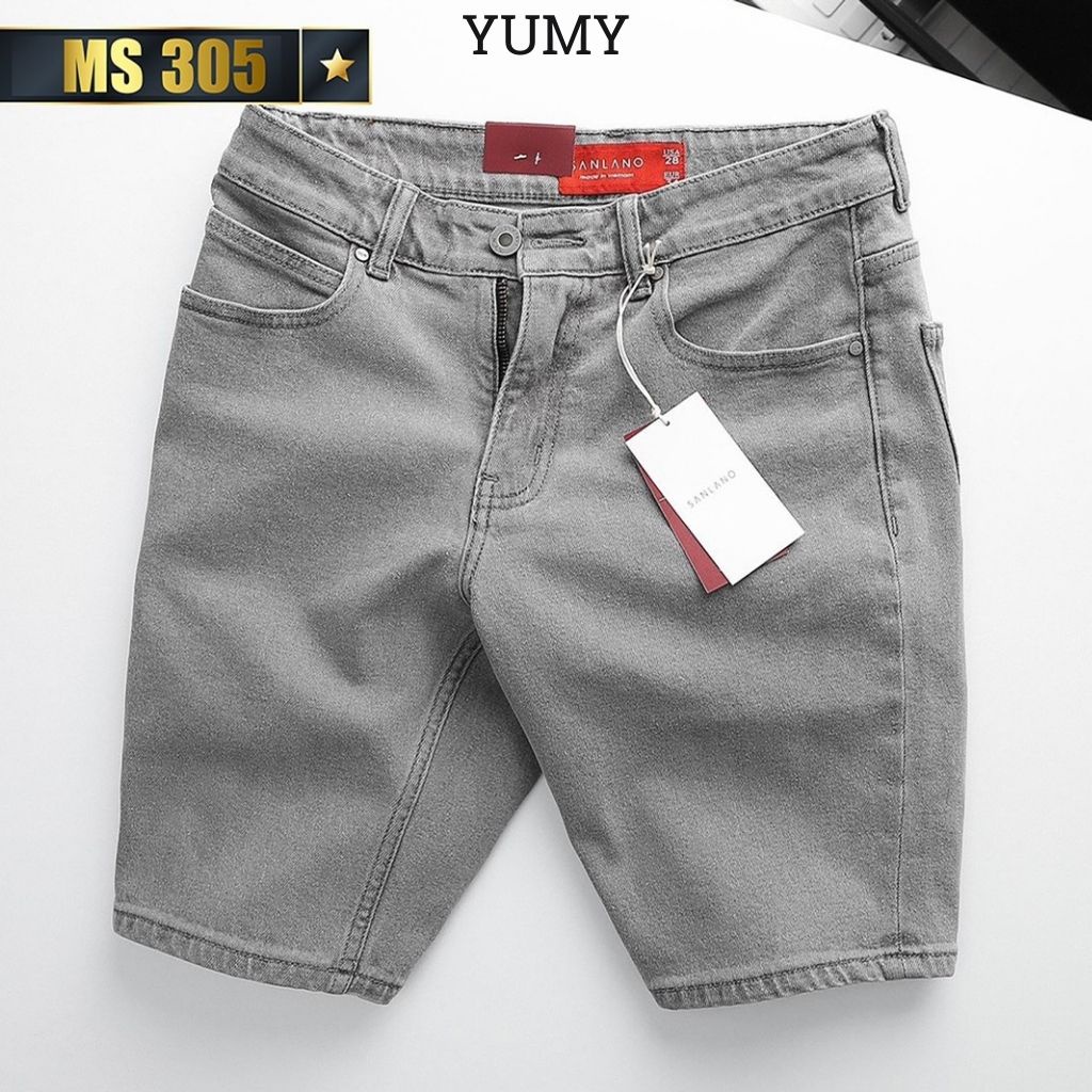 Quần short đùi jean nam AD305 xám trơn không rách gối chất bò cao cấp co dãn 4 chiều cực đẹp, quần rin nam Nhiều Mẫu Mới