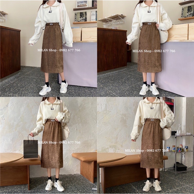 Chân váy nhung dài chất mới | BigBuy360 - bigbuy360.vn