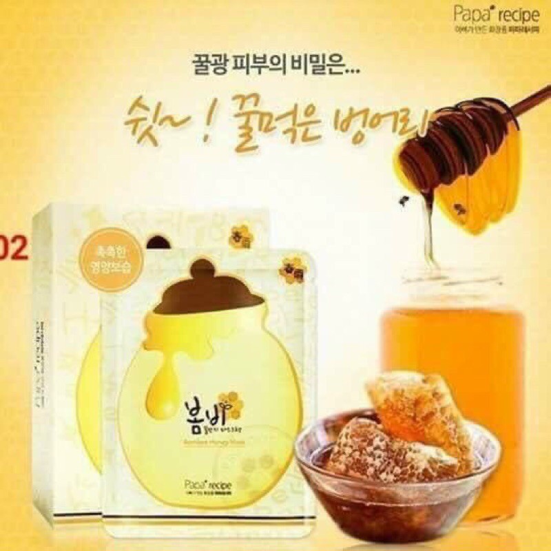 Mặt nạ mật ong papa recipe bombee black honey mask pack