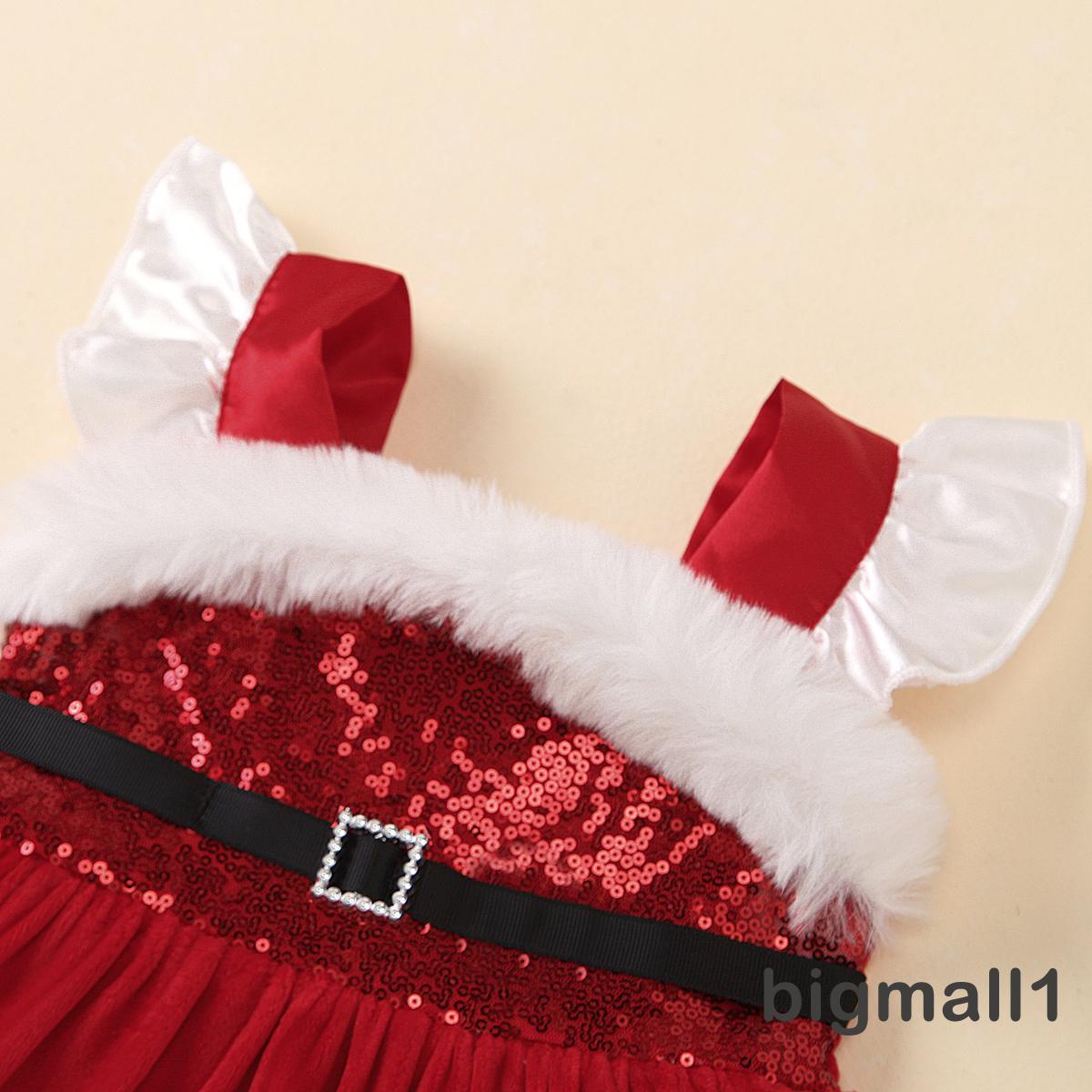 Đầm Đỏ Tay Cánh Tiên Phong Cách Giáng Sinh Cho Bé Gái Từ 0-24 Tháng Tuổi