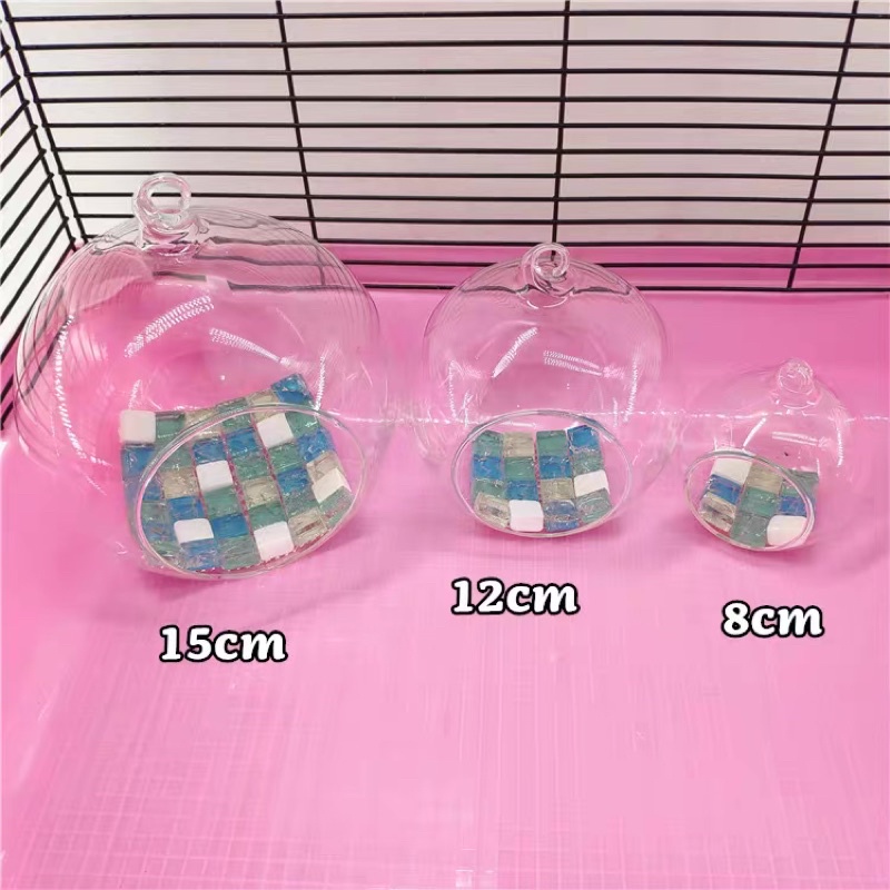 nhà ngủ thuỷ tinh treo trong suốt cho hamster