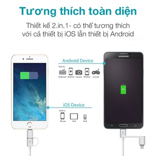 CÁP SẠC 2IN1 LIGHTNING & MICRO USB ROMOSS CB20