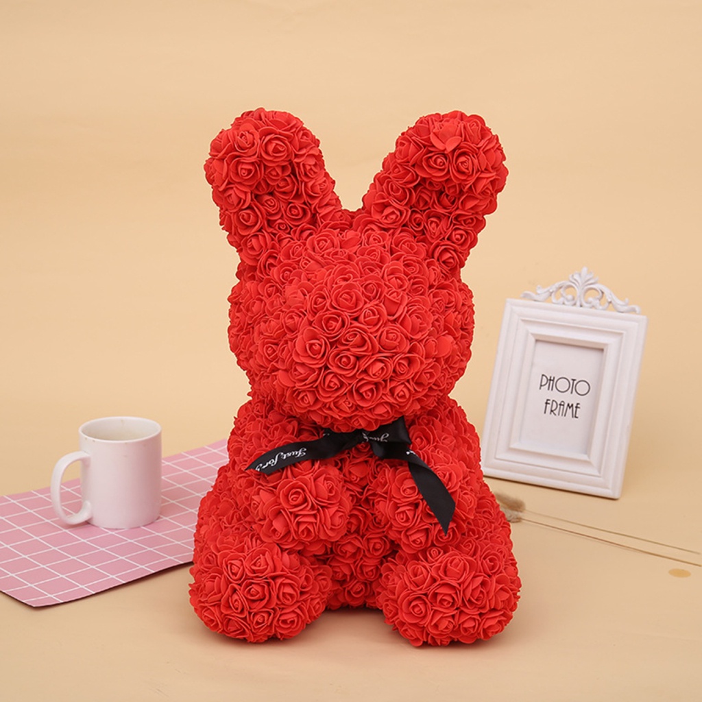 Búp Bê Thỏ Hoa Hồng 28cm Trang Trí Năm Mới / Đám Cưới / Đính Hôn / Lễ Tình Nhân 2023