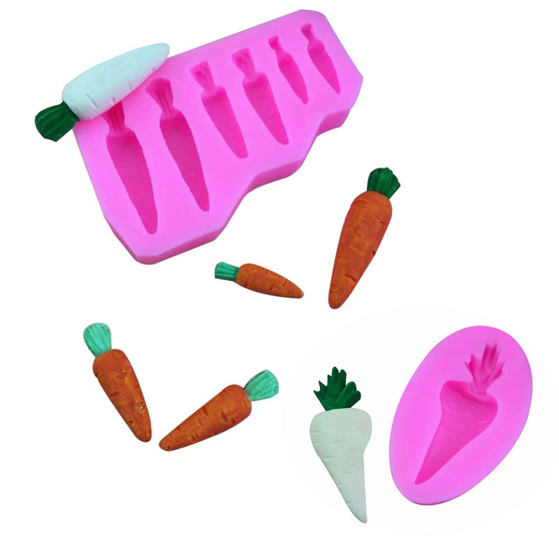 Khuôn Silicone Làm Bánh & Socola Hình Củ Cà Rốt DIY