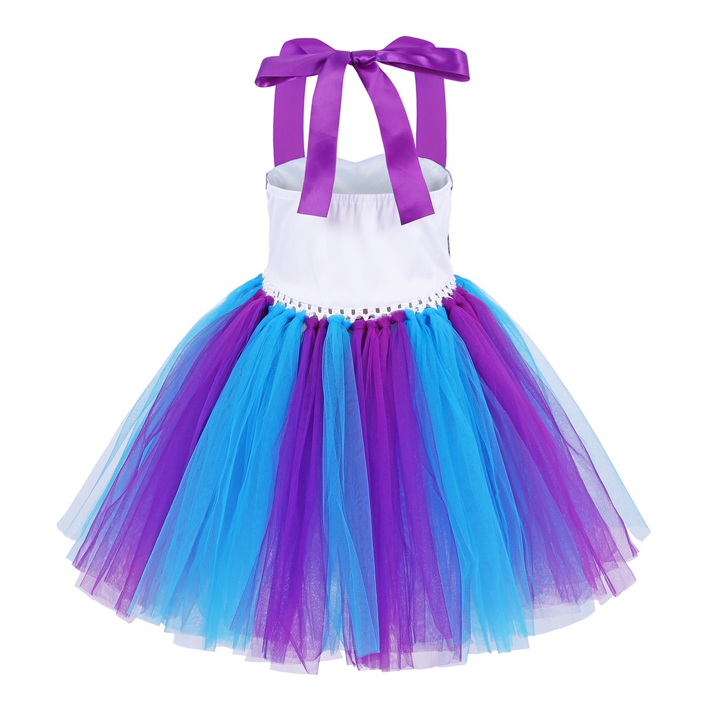 Đầm Họa Tiết Nàng Tiên Cá Ariel Hoạt Hình Nhiều Màu Sắc Dành Cho Bé Gái Dịp Halloween