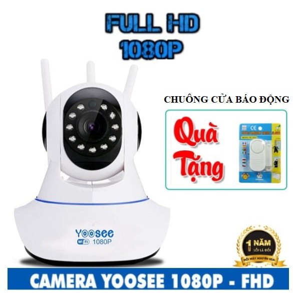 CAMERA IP WIFI YOOSEE 3 RÂU HD1080 - 2.0Mps - TẶNG CHUÔNG CỬA BÁO ĐỘNG