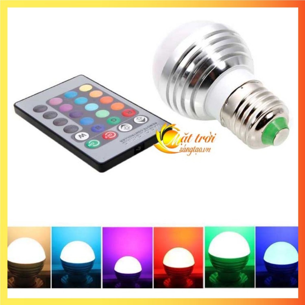 Bóng đèn led đổi màu có điều khiển từ xa RGB 3W V1 (bóng tròn)