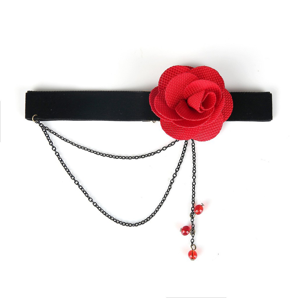 Vòng cổ nữ choker nỉ nhung hoa hồng nữ tính