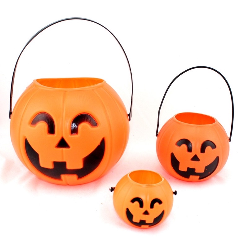 Giỏ Bí Ngô Đựng Kẹo Trick Or Treat Halloween Nhiều Kích Cỡ