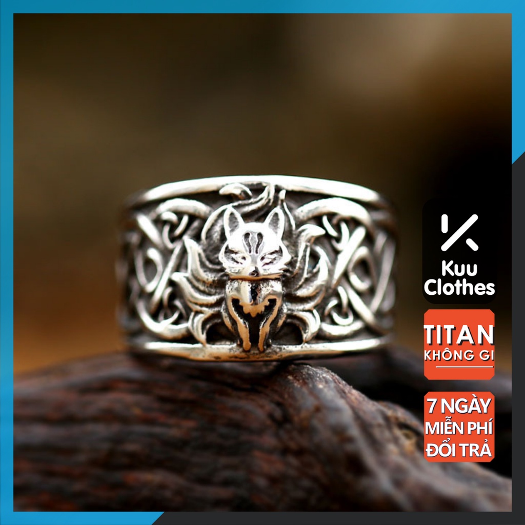 Nhẫn nam nữ tròn Unisex màu bạc Thời trang Kuu Clothes chất liệu Titan đẹp đơn giản - Nhẫn Vĩ Hồ