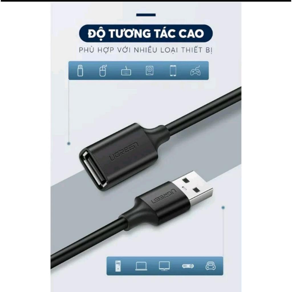 Dây nối dài USB 2.0 (1 đầu đực, 1 đầu cái) dài 2m UGREEN US103 10316 - Bảo hành Chính Hãng