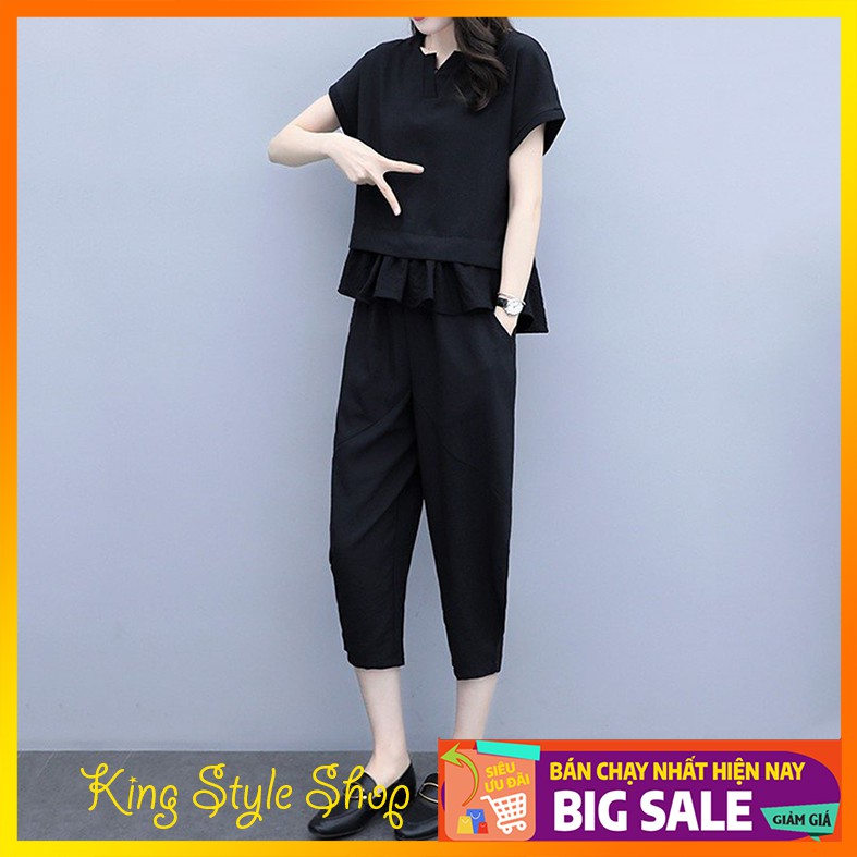 Bộ Đũi Nữ Cao Cấp, Korean Style, Full size. Made In VietNam