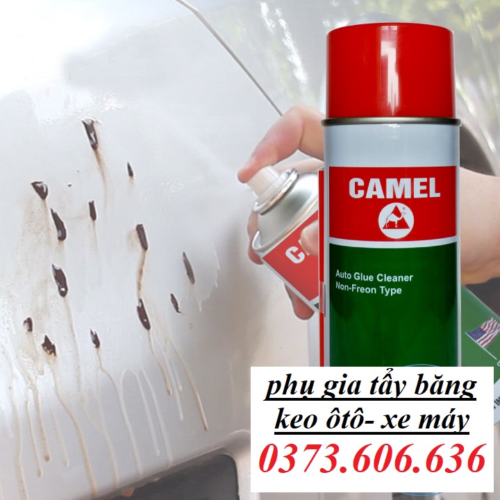 Tẩy Keo Camel Chai Xịt Tẩy Keo Băng Dính Nhựa Đường Đa Năng ô tô , xe máy 450ml
