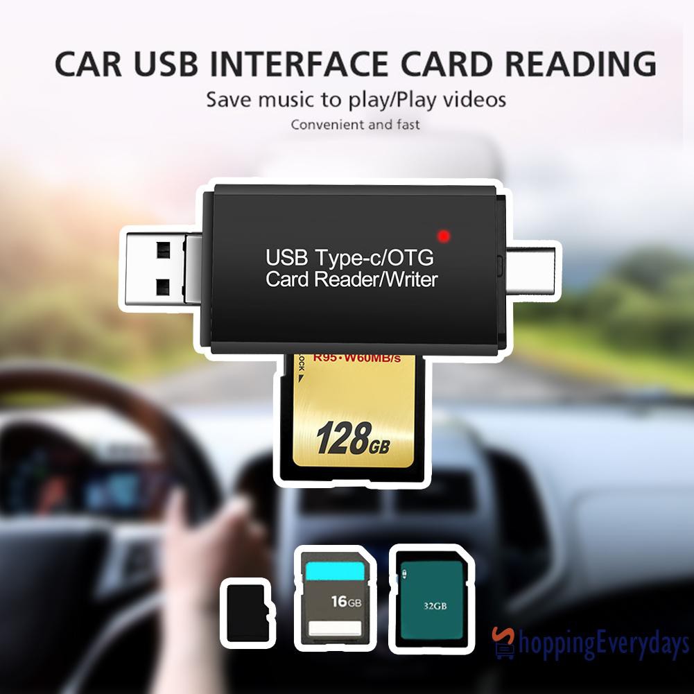 Đầu Đọc Thẻ Nhớ Micro Usb Otg 3 Trong 1 Tiện Dụng