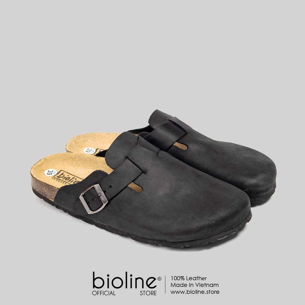 Sục đế trấu BIRKEN da bò thật bít mũi Unisex Bioline Birken